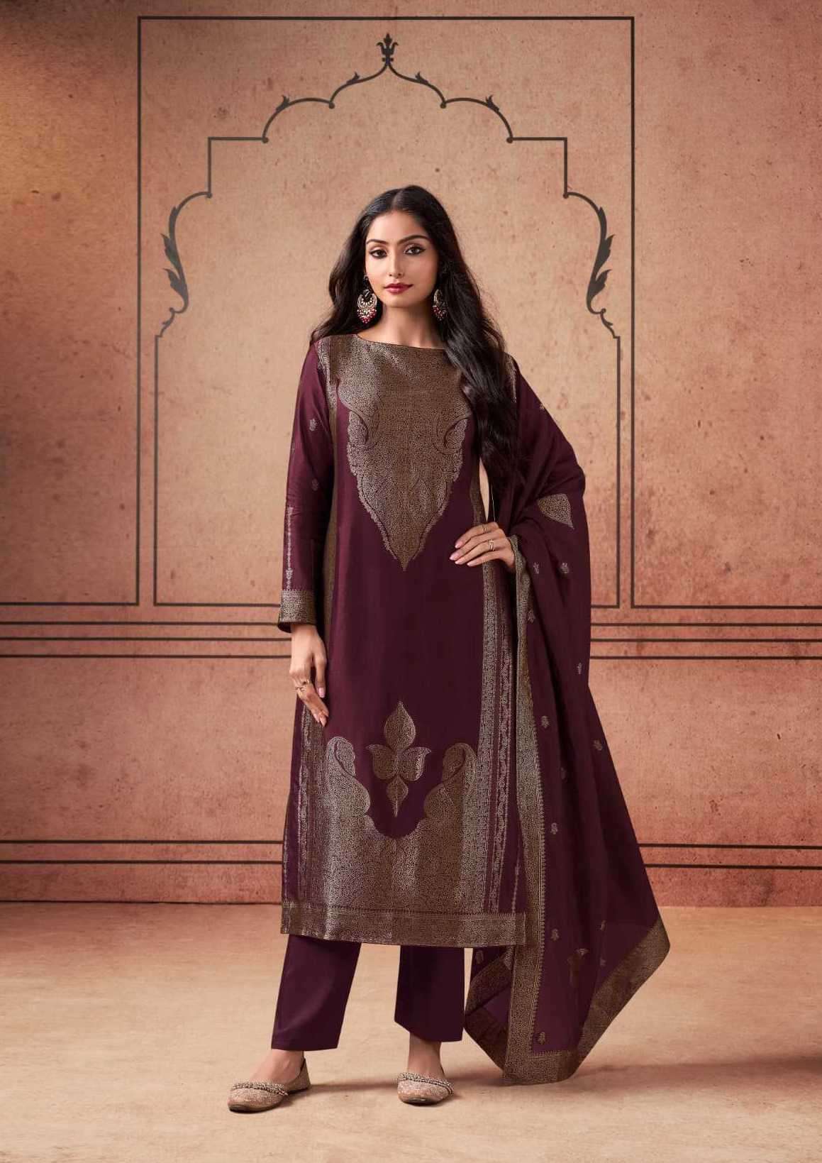 SILKY VOL-5 SERIES 1521 TO 1524 BY ZISA DESIGNER BEMBERG SILK SUITS ARE AVAILABLE AT WHOLESALE PRICE