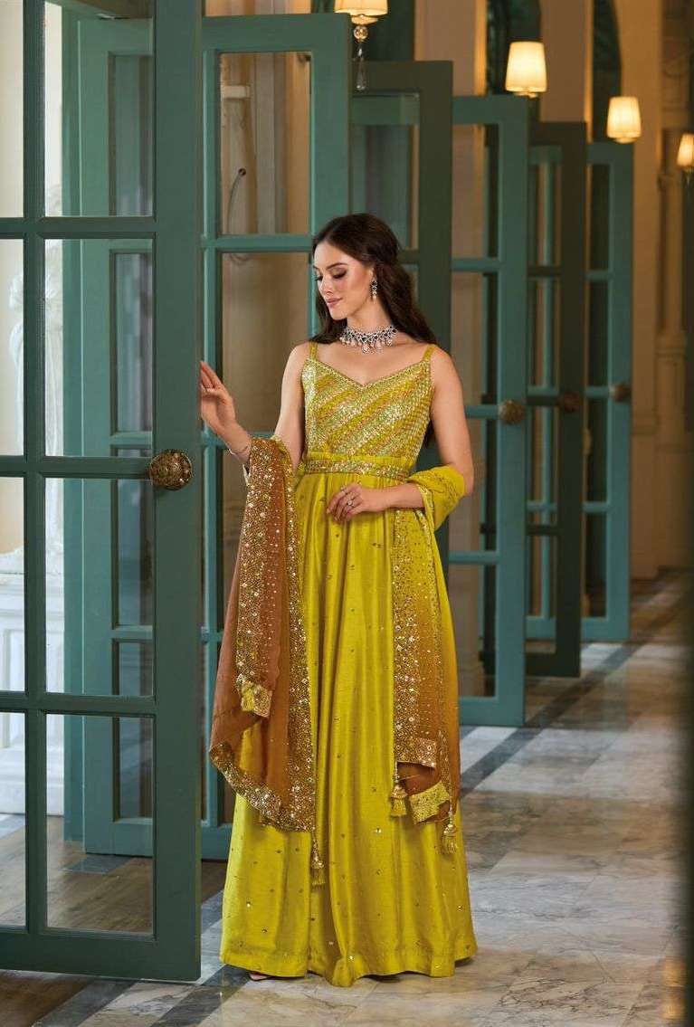 ARISHA SERIES 1695 BY EBA DESIGNER FANCY WORK READYMADE PARTY WEAR SILK SUITS ARE AVAILABLE AT WHOLESALE PRICE