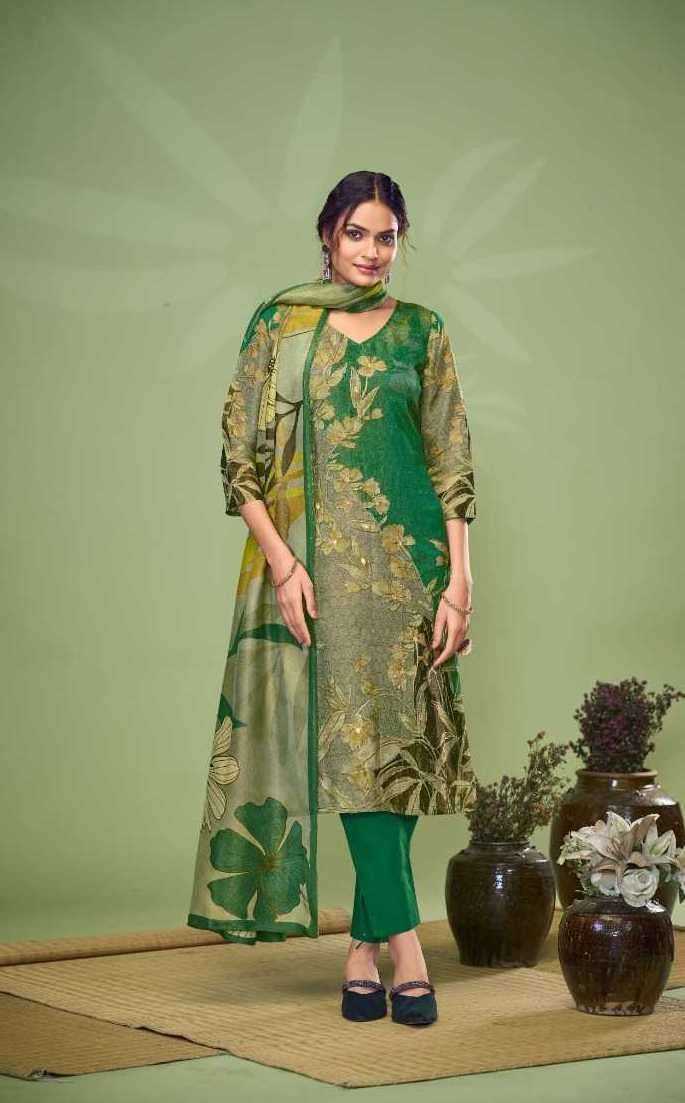 BLOOMING BEAUTY SERIES 6067 BY SIMAR GLOSSY DESIGNER DIGITAL PRINTED AND HAND WORK TISSUE SILK SUITS ARE AVAILABLE AT WHOLESALE PRICE