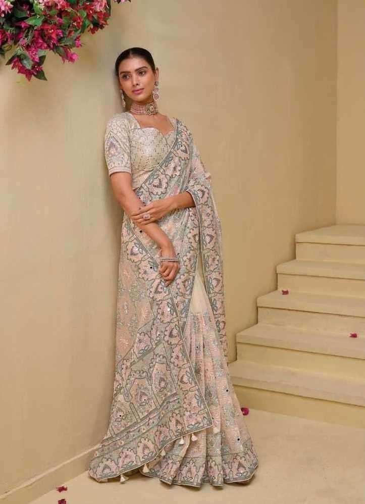 MN 7500 SERIES SAREE BY MN DESIGNER HEAVY WORK PARTY WEAR SILK SAREES ARE AVAILABLE AT WHOLESALE PRICE