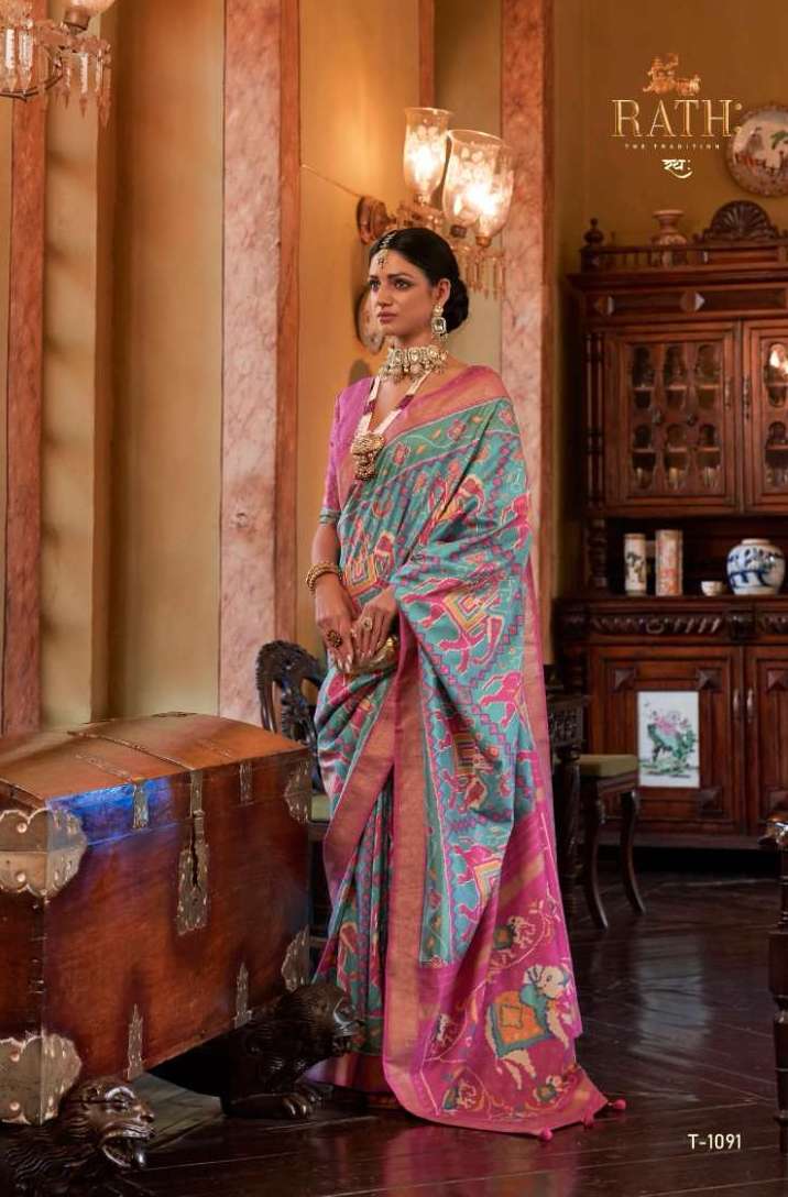 RANG MAHAL SERIES 1090 TO 1099 SAREE BY RATH DESIGNER TUSSAR SILK SAREES ARE AVAILABLE AT WHOLESALE PRICE