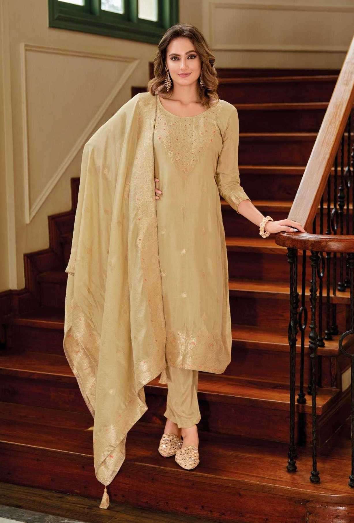 RAZIA VOL-6 SERIES 6001 TO 6004 BY RAAZI DESIGNER VISCOSE WOVEN SILK JACQUARD SUITS ARE AVAILABLE AT WHOLESALE PRICE