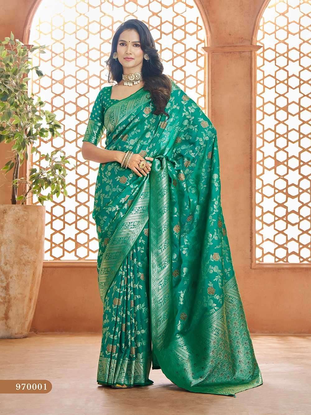 SAVITRI VOL-1 SERIES 970001 T0 970006 SAREE BY RAJPATH DESIGNER BANARASI SILK SAREES ARE AVAILABLE AT WHOLESALE PRICE