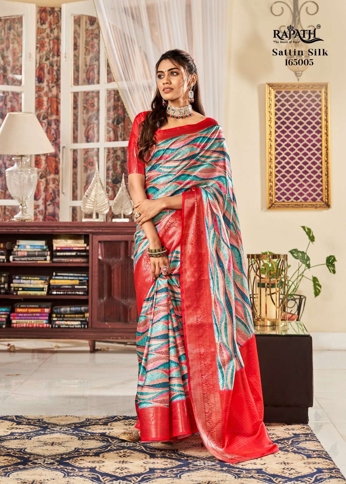 SUNHERI SERIES 165001 TO 165008 SAREE BY RAJPATH DESIGNER SATIN SAREES ARE AVAILABLE AT WHOLESALE PRICE