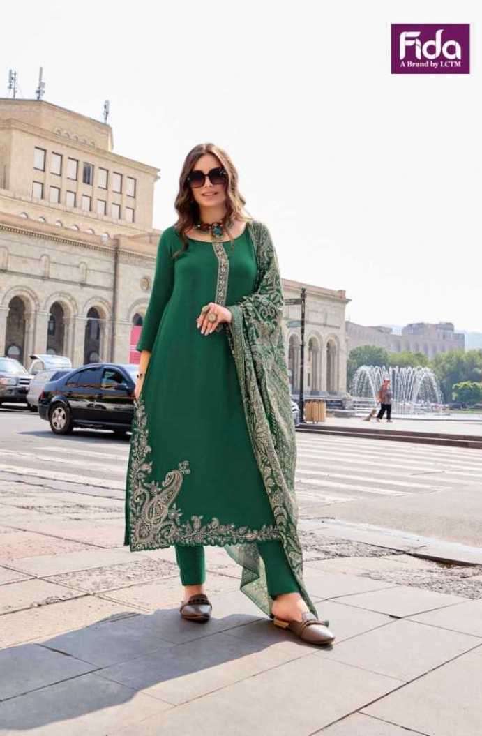 ZENA SERIES 1001 TO 1006 BY FIDA DESIGNER EMBROIDERY WORK VISCOSE SUITS ARE AVAILABLE AT WHOLESALE PRICE