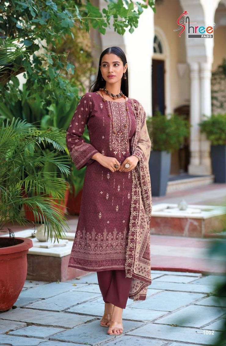 BIN SAEED LAWN COLLECTION VOL-15 SERIES 1001 TO 1006 BY SHREE FABS DESIGNER PRINTED AND WORK COTTON SUITS ARE AVAILABLE AT WHOLESALE PRICE