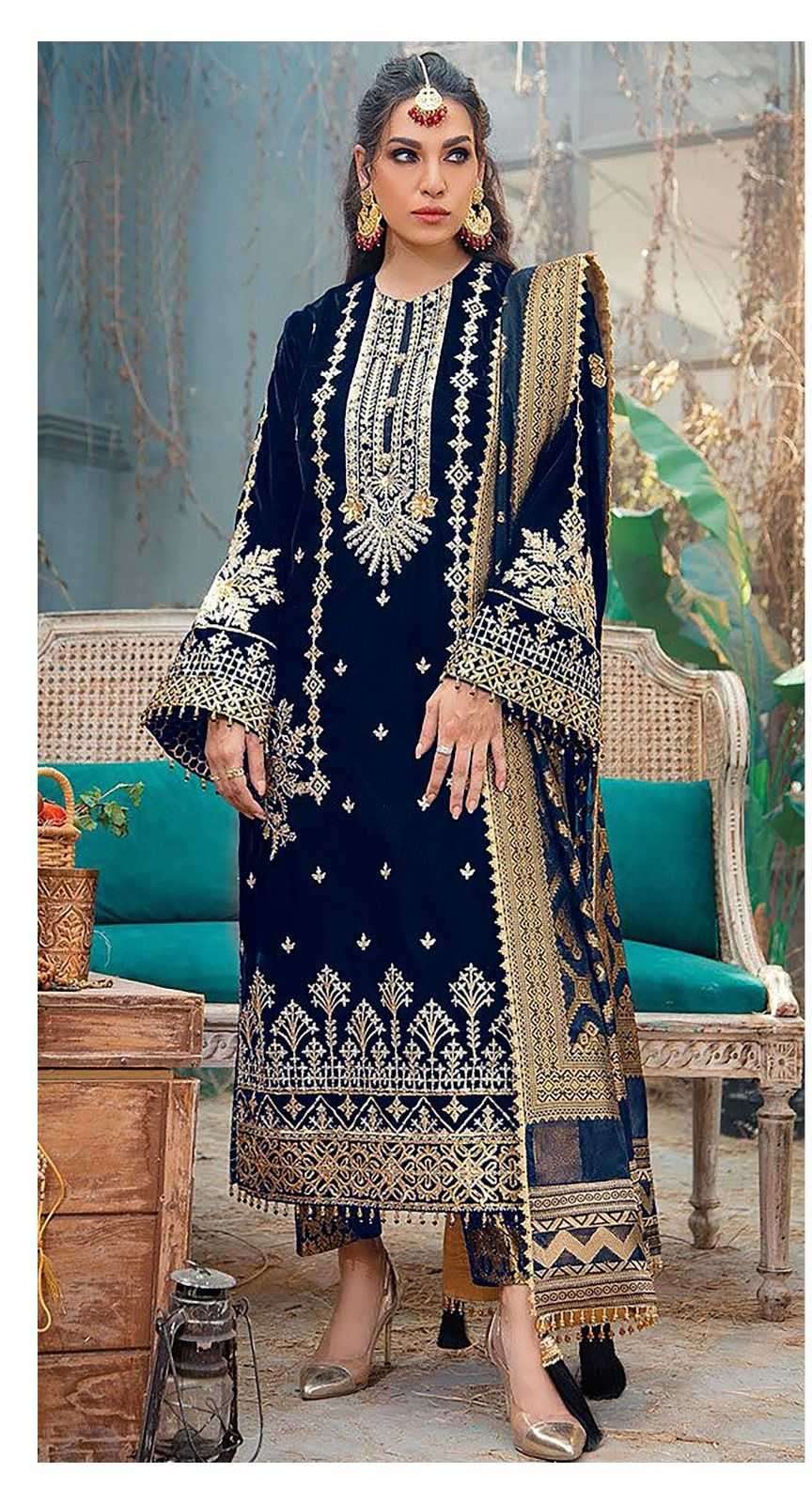 D 1774 BY DEEPSY DESIGNER EMBROIDERY WORK VELVET SUITS ARE AVAILABLE AT WHOLESALE PRICE