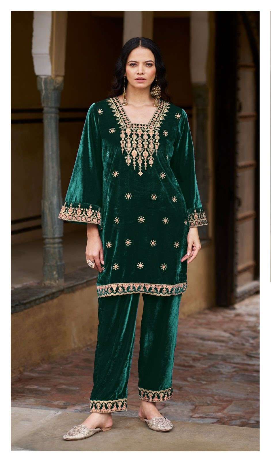 D 547 BY DEEPSY DESIGNER EMBROIDERY WORK VELVET TOP WITH PANT ARE AVAILABLE AT WHOLESALE PRICE