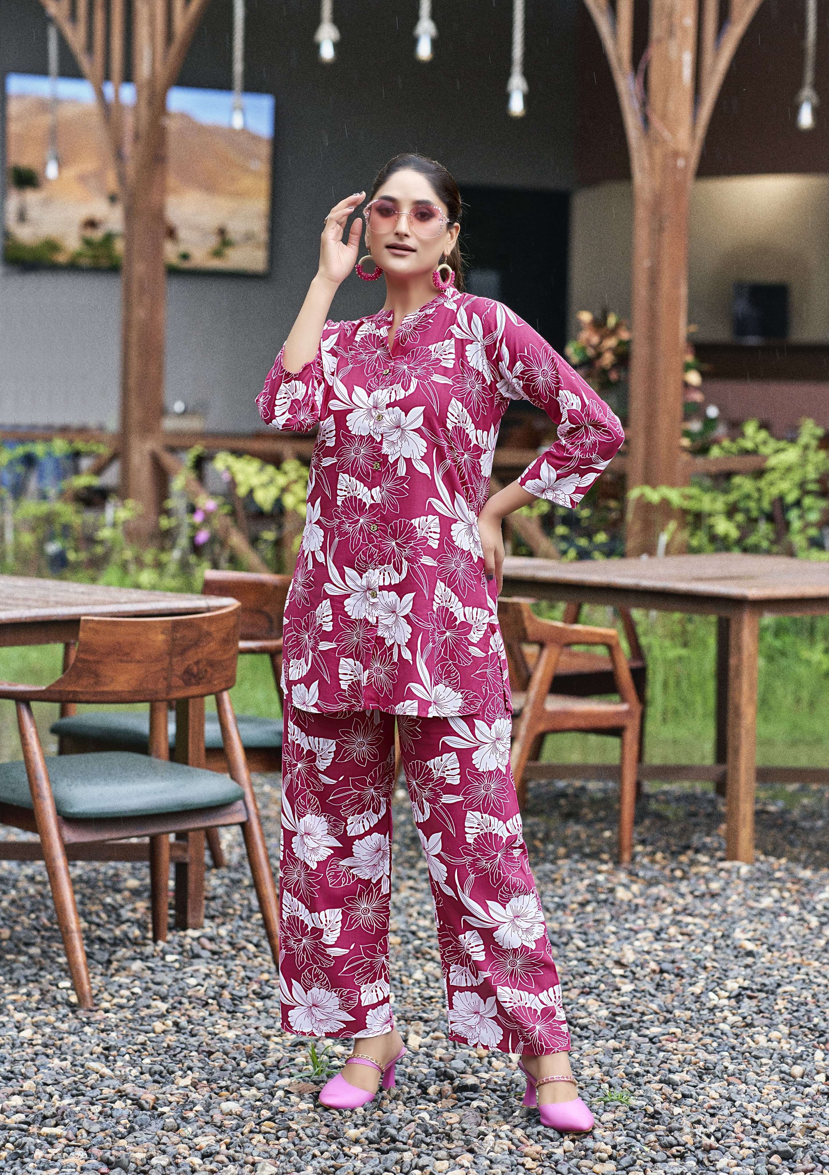 FASHION BEATS VOL-7 SERIES 1001 TO 1006 BY TIPS & TOPS DESIGNER PRINTED RAYON CO ORD SETS ARE AVAILABLE AT WHOLESALE PRICE