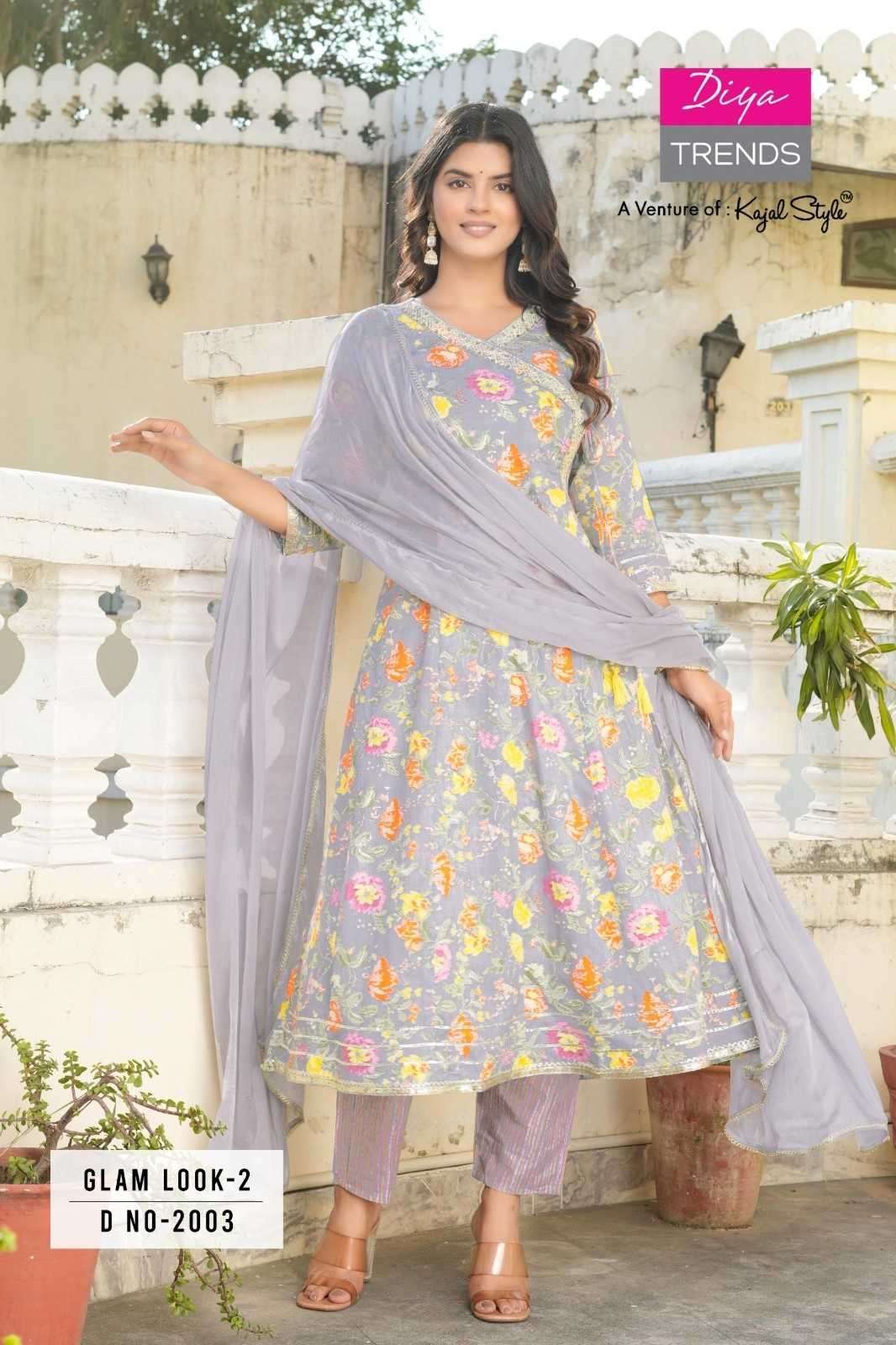 GLAM LOOK VOL-2 SERIES 2001 TO 2010 BY DIYA TRENDS DESIGNER PRINTED AND WORK COTTON KURTI WITH BOTTOM AND DUPATTA ARE AVAILABLE AT WHOLESALE PRICE