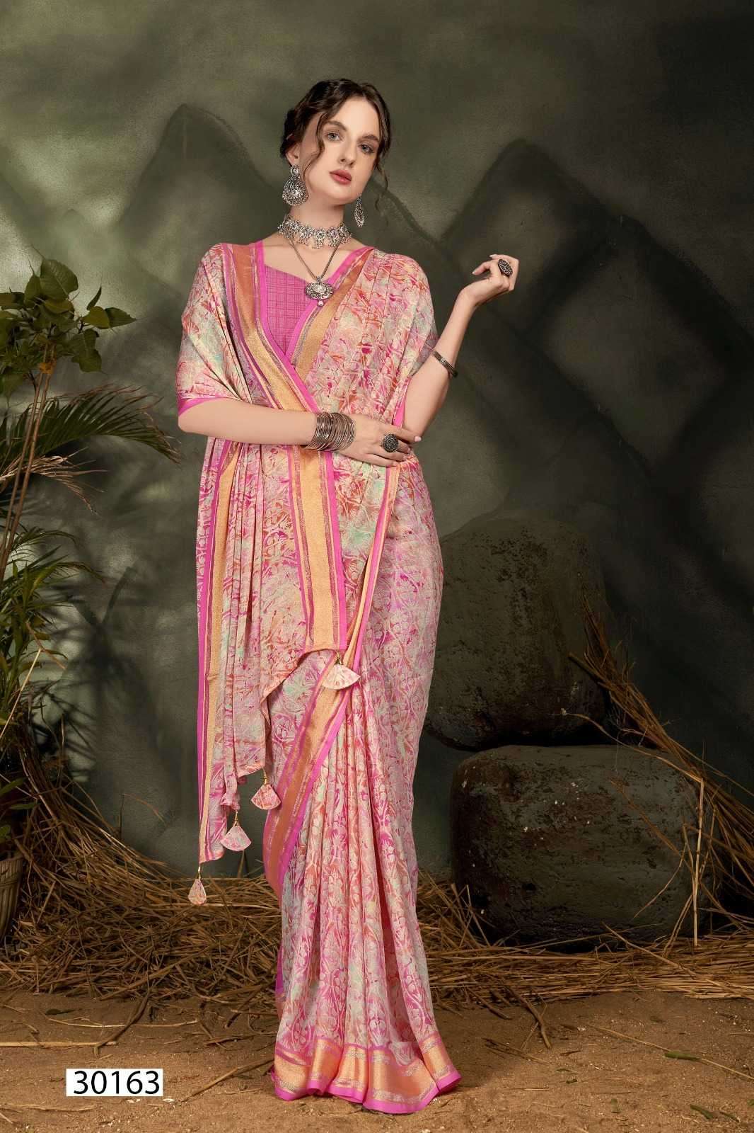 JIYA VOL-7 SERIES 30161 TO 30166 SAREE BY VALLABHI PRINTS DESIGNER GEORGETTE SAREES ARE AVAILABLE AT WHOLESALE PRICE