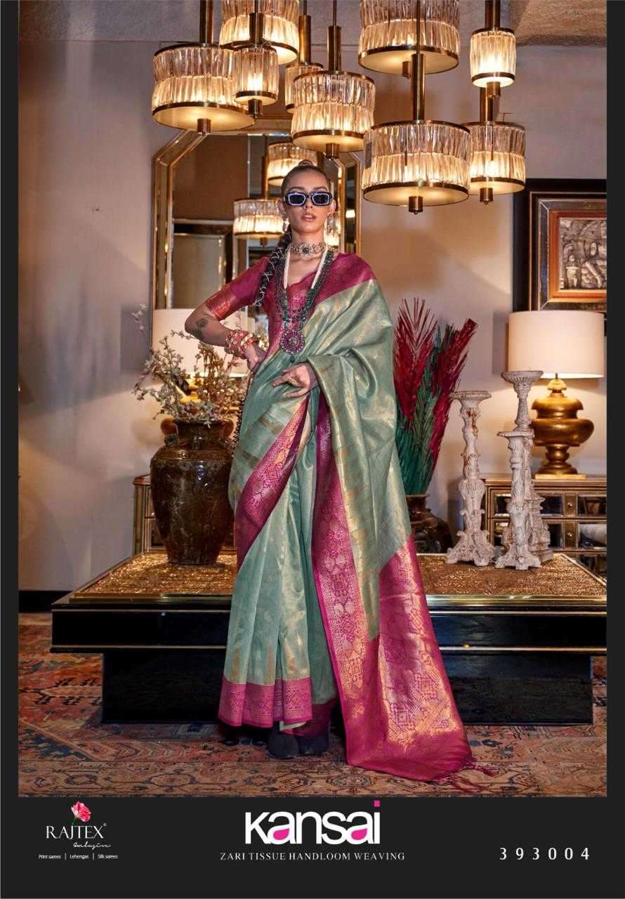 KANSAI SERIES 393001 TO 393006 SAREE BY RAJTEX DESIGNER TISSUE SILK SAREES ARE AVAILABLE AT WHOLESALE PRICE