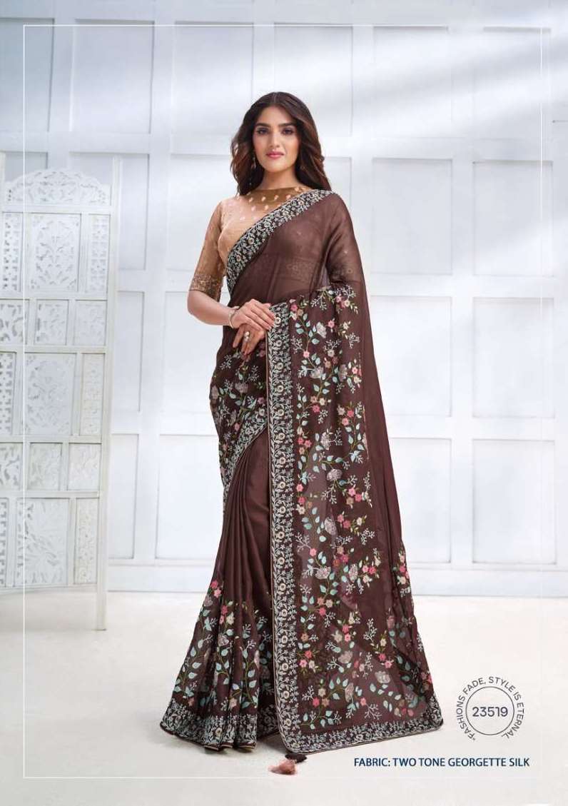 MAJESTICA SERIES 23500 SAREE BY MOHMANTHAN DESIGNER HEAVY WORK PARTY WEAR FANCY SAREES ARE AVAILABLE AT WHOLESALE PRICE