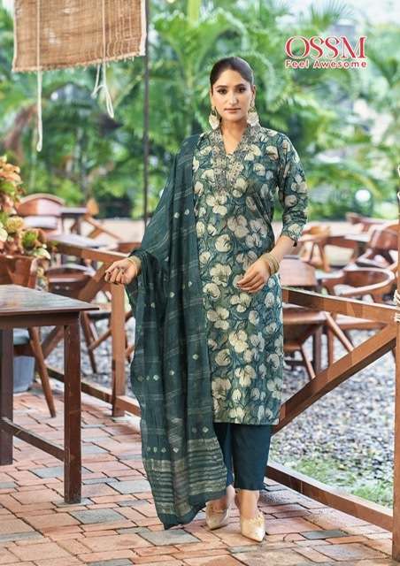 MUSKAN VOL-6 SERIES 1001 TO 1006 BY OSSM DESIGNER WORK SILK TOP WITH BOTTOM AND DUPATTA ARE AVAILABLE AT WHOLESALE PRICE