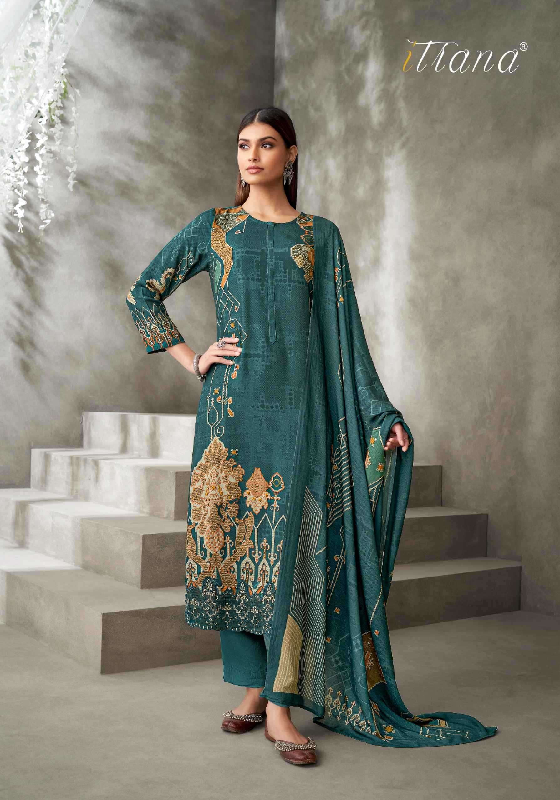 SIRIN SERIES 1200 BY ITRANA DESIGNER PRINTED AND HAND WORK STAPLE TWILL SUITS ARE AVAILABLE AT WHOLESALE PRICE