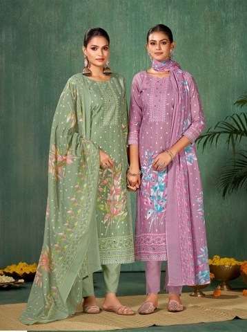 SUMMER SWAG VOL-5 SERIES 585 BY ZULFAT DESIGNER PRINTED AND WORK COTTON SUITS ARE AVAILABLE AT WHOLESALE PRICE