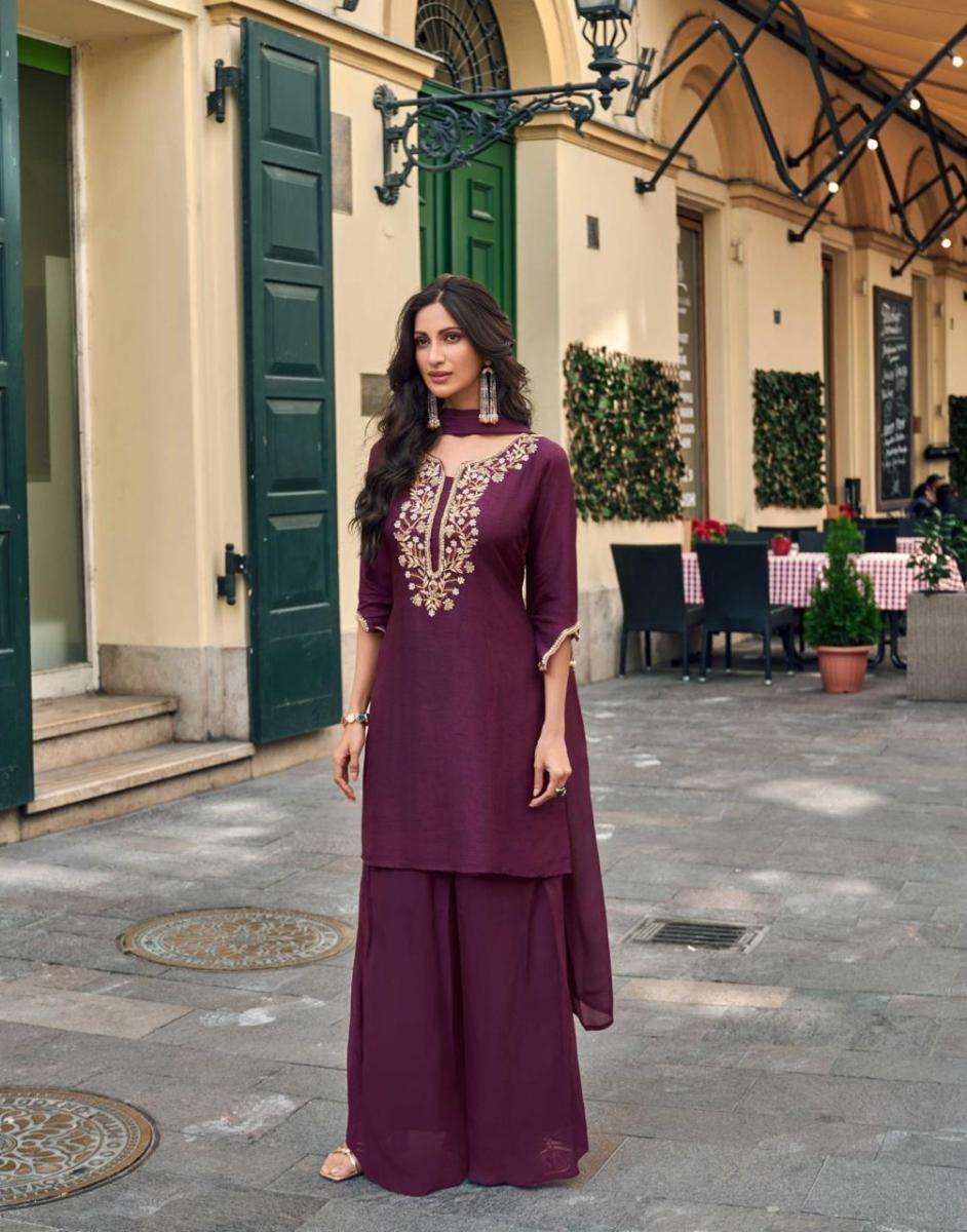 TARAA SERIES 5632 TO 5635 BY SAYURI DESIGNER EMBROIDERY WORK READYMADE VISCOSE JACQUARD SILK SUITS ARE AVAILABLE AT WHOLESALE PRICE