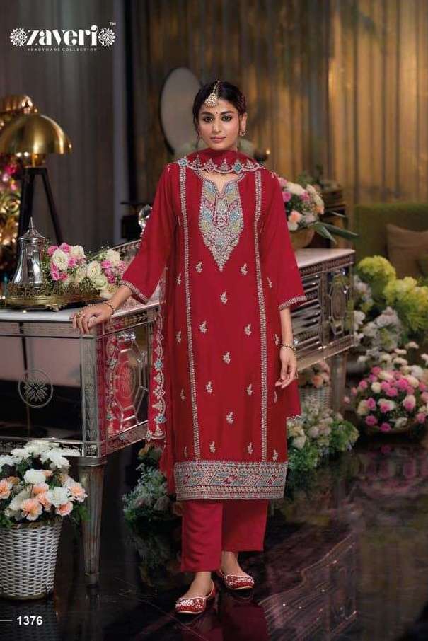 YASMIN VOL-2 SERIES 1376 TO 1378 BY ZAVERI DESIGNER HEAVY WORK CHINON READYMADE SUITS ARE AVAILABLE AT WHOLESALE PRICE