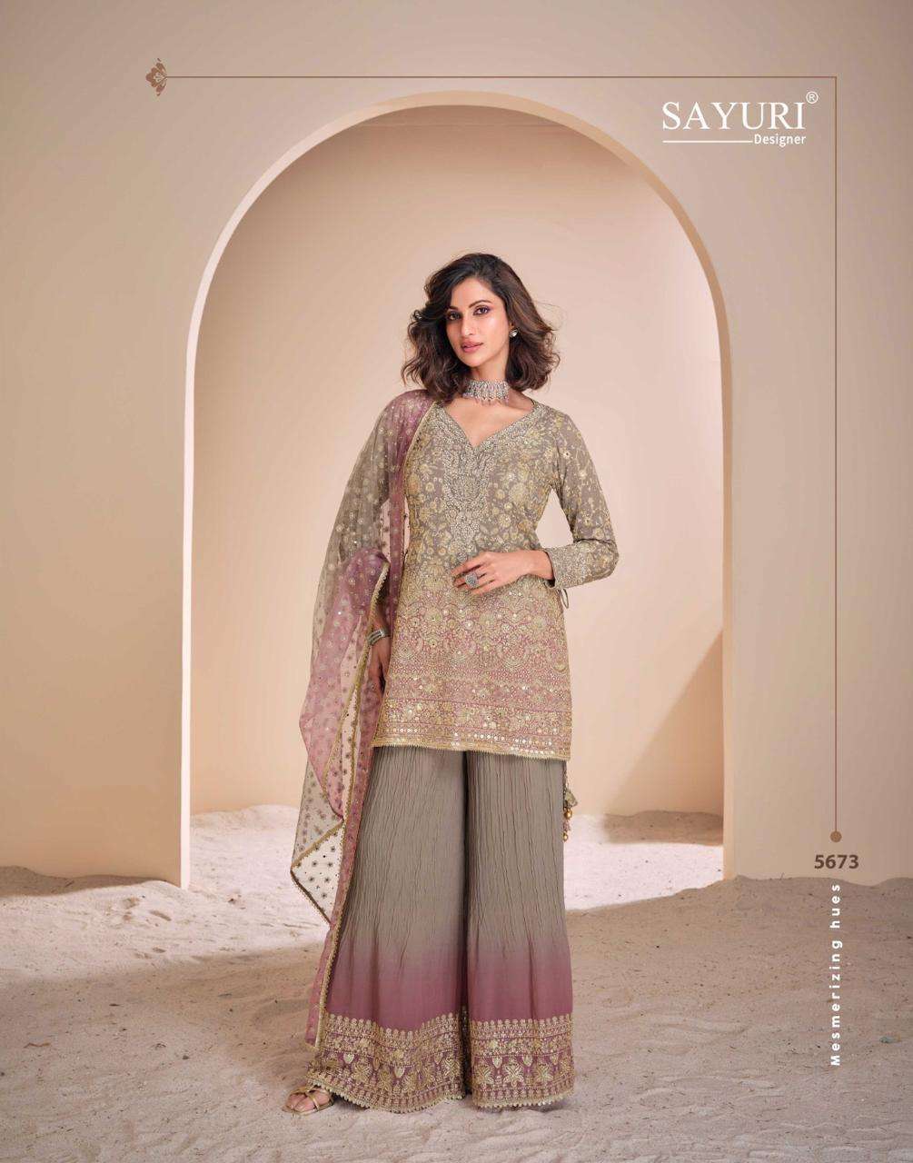 AAYNA SERIES 5671 TO 5673 BY SAYURI DESIGNER WORK READYMADE GEORGETTE SUITS ARE AVAILABLE AT WHOLESALE PRICE