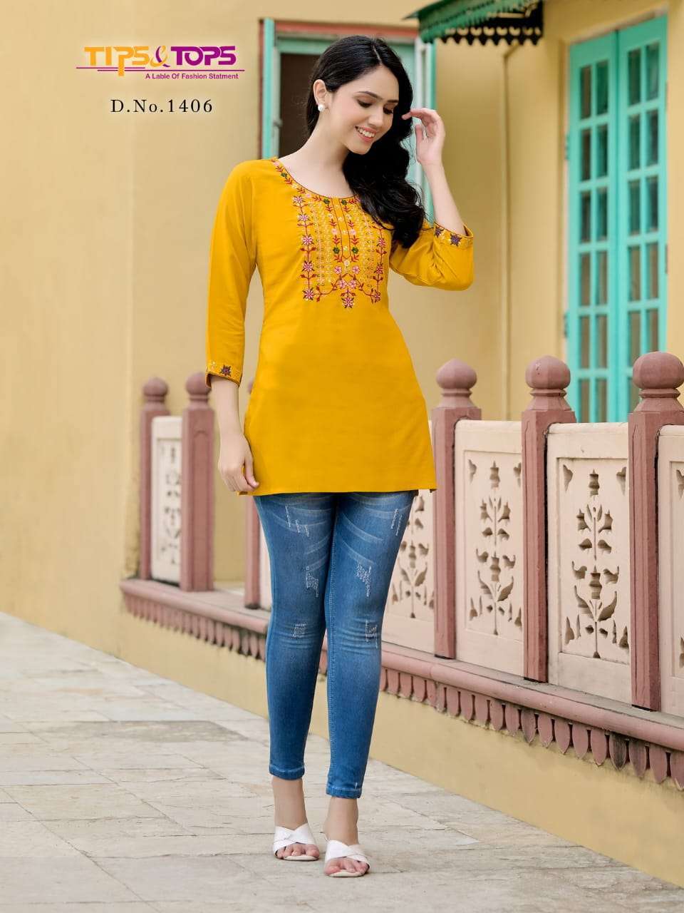 BUBBLY VOL-14 SERIES 1401 TO 1409 TOP BY TIPS & TOPS DESIGNER WITH WORK RAYON TOPS ARE AVAILABLE AT WHOLESALE PRICE