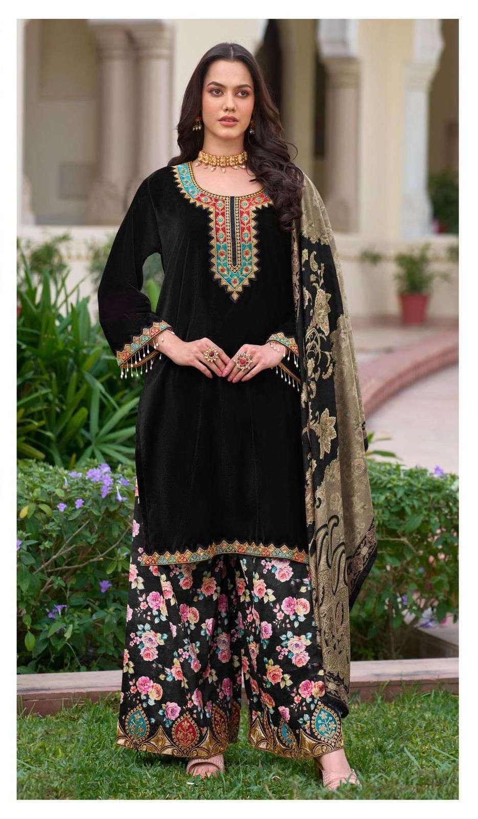 D 661 BY DEEPSY DESIGNER EMBROIDERY WORK VELVET READYMADE SUITS ARE AVAILABLE AT WHOLESALE PRICE