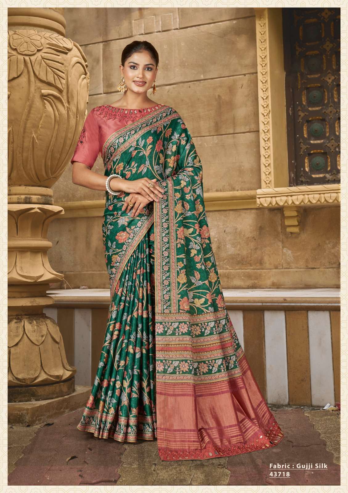 GAJARI SERIES 43700 SAREE BY NORITA MAHOTSAV DESIGNER SILK SAREES ARE AVAILABLE AT WHOLESALE PRICE