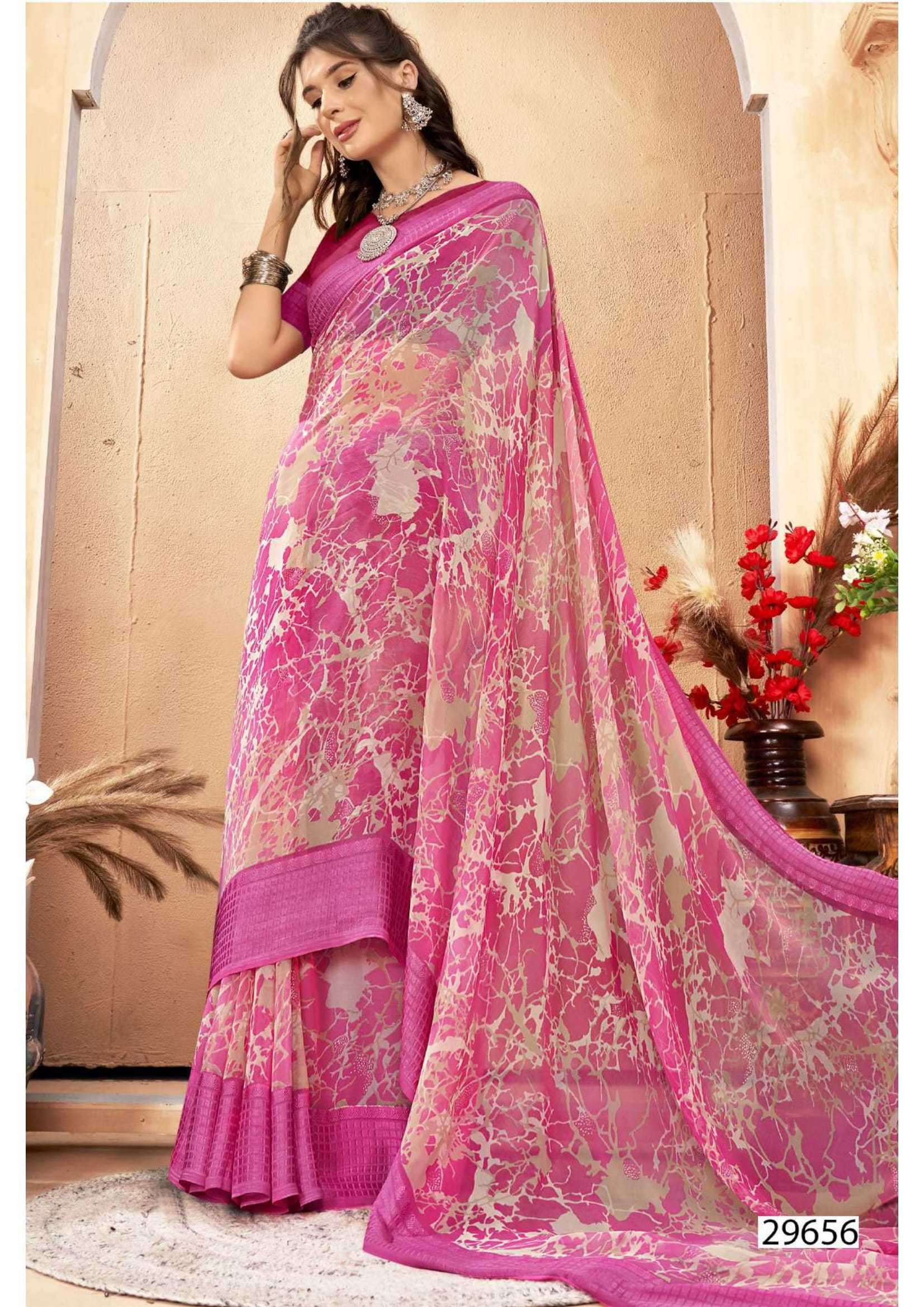 GAURISHA VOL-2 SERIES 29651 TO 29656 SAREE BY VALLABHI PRINTS DESIGNER GEORGETTE SAREES ARE AVAILABLE AT WHOLESALE PRICE