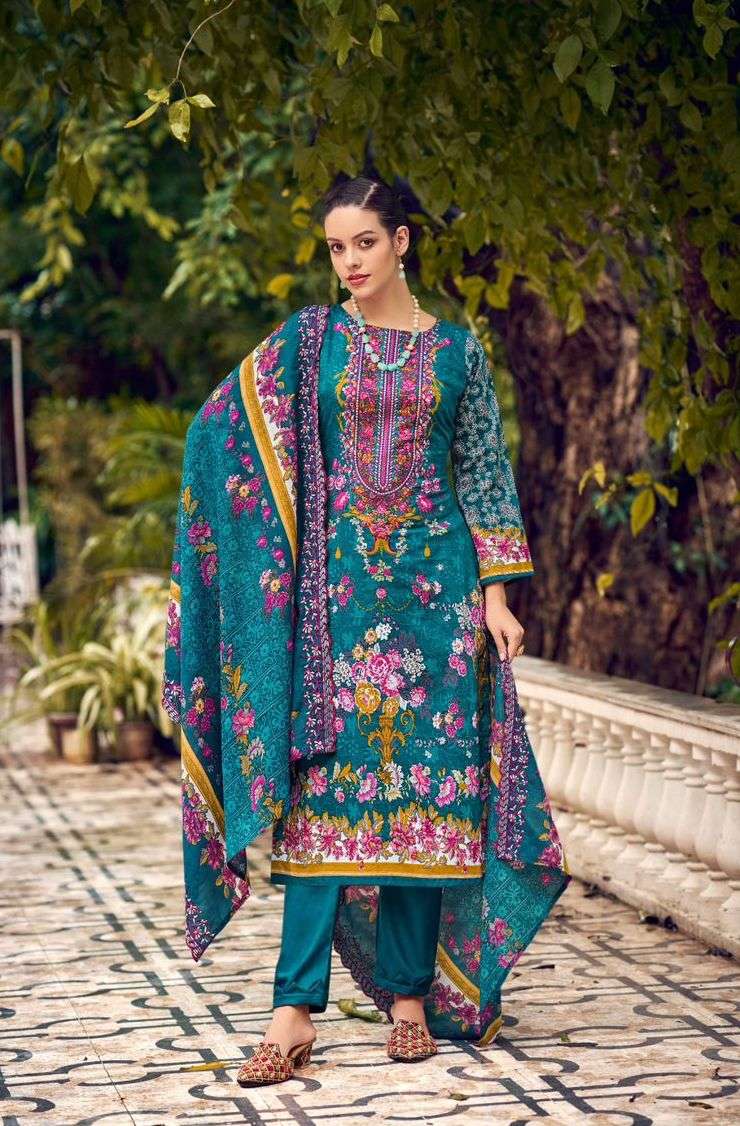 GUZARISH VOL-16 SERIES 1001 BY BELLIZA DESIGNER PRINTED AND WORK COTTON SUITS ARE AVAILABLE AT WHOLESALE PRICE