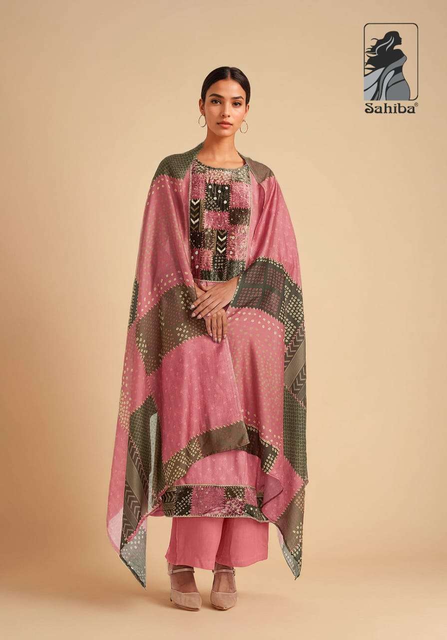 IRAHA SERIES 2400 BY SAHIBA DESIGNER DIGITAL PRINTED AND HAND WORK STAPLE TWILL SUITS ARE AVAILABLE AT WHOLESALE PRICE