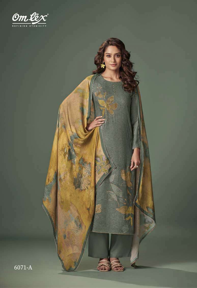 KAIZEN SERIES 6071 BY OMTEX DESIGNER KASHMEERE CHECKS SUITS ARE AVAILABLE AT WHOLESALE PRICE