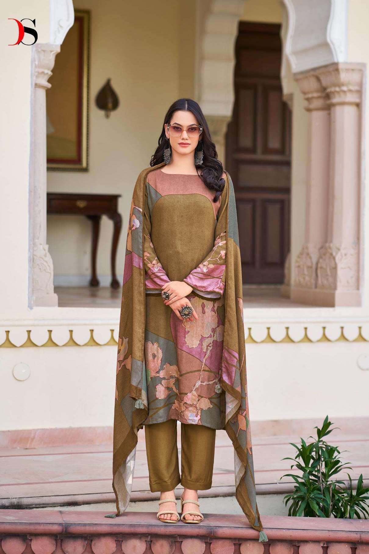 LIYANA SERIES 1001 TO 1004 BY DEEPSY DESIGNER PRINTED AND HAND WORK VISCOSE PASHMINA SUITS ARE AVAILABLE AT WHOLESALE PRICE