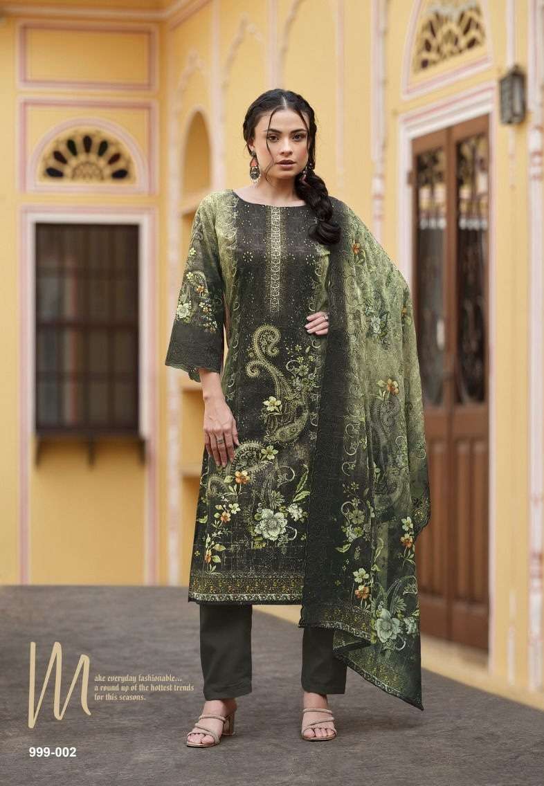 NAKKASHI SERIES 999 BY BELLIZA DESIGNER DIGITAL PRINTED AND EMBROIDERY WORK COTTON SUITS ARE AVAILABLE AT WHOLESALE PRICE