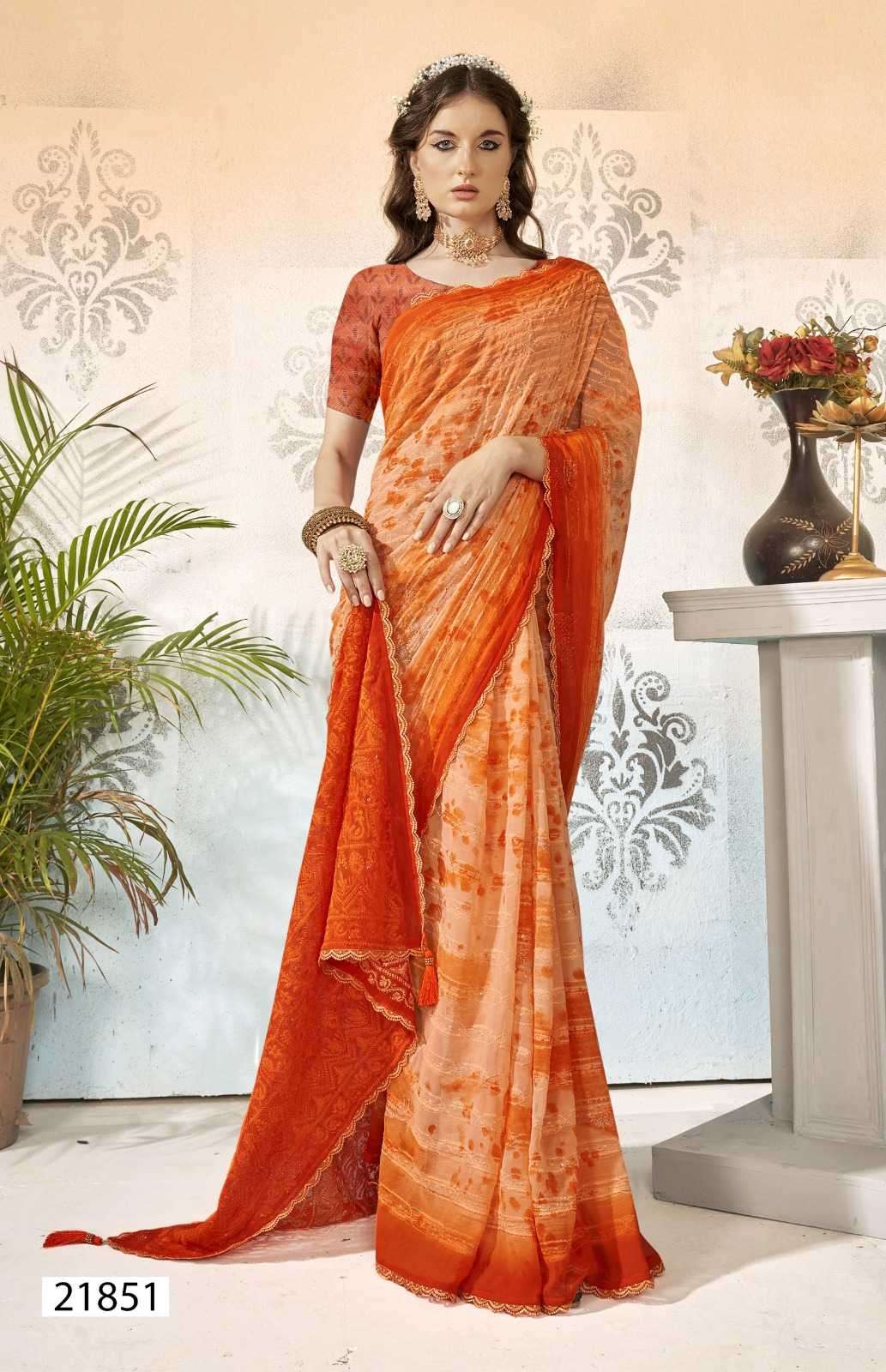 NAYAAB SERIES 21851 TO 21854 SAREE BY VALLABHI PRINTS DESIGNER GEORGETTE SAREES ARE AVAILABLE AT WHOLESALE PRICE