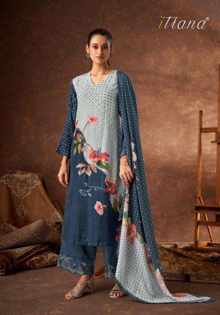 PAVITRA SERIES 400 BY ITRANA DESIGNER DIGITAL PRINTED AND HAND WORK MUSLIN SILK SUITS ARE AVAILABLE AT WHOLESALE PRICE