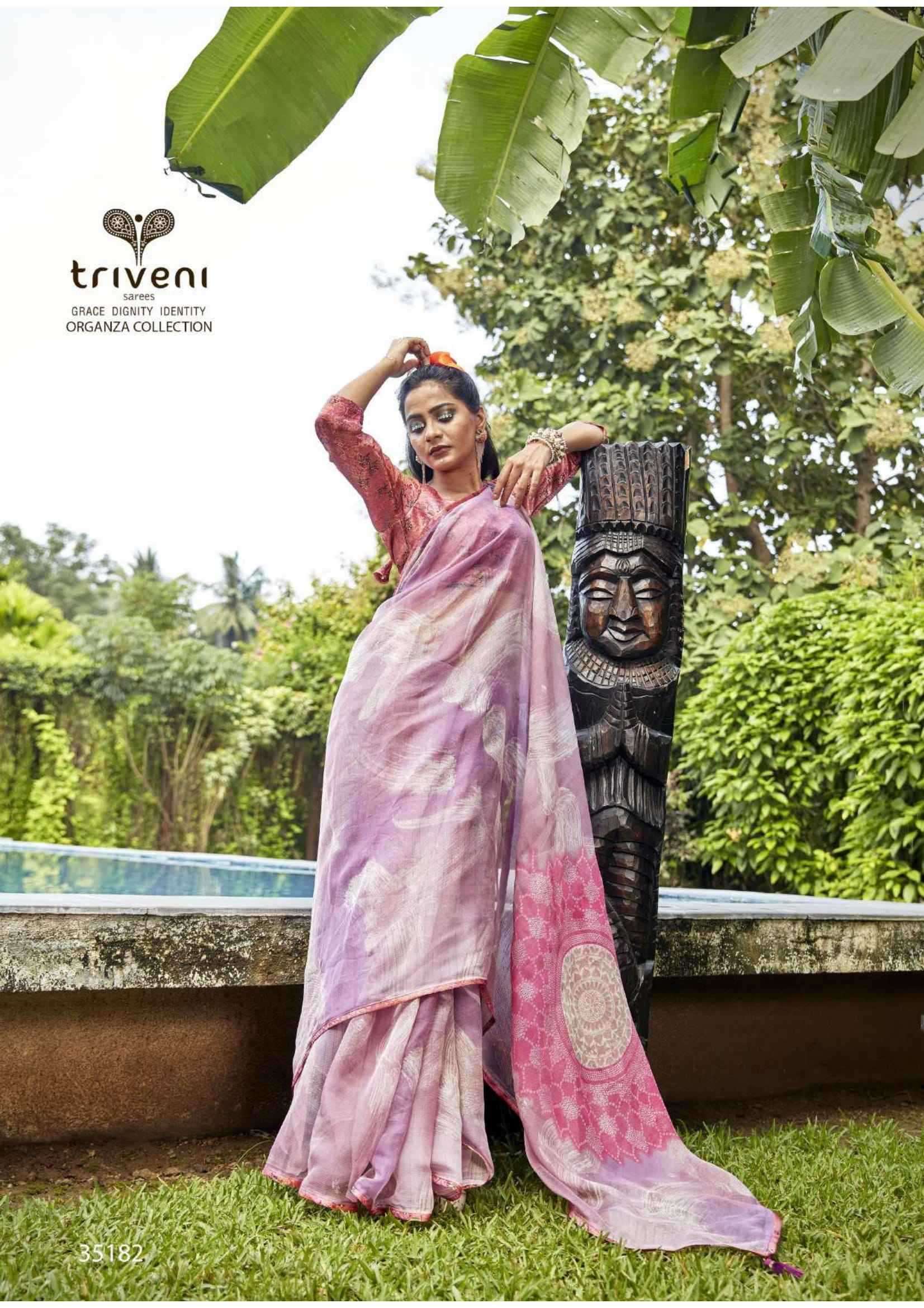 PHOOLJHADI VOL-10 SERIES 35181 TO 35186 SAREE BY TRIVENI DESIGNER PRINTED ORGANZA SAREES ARE AVAILABLE AT WHOLESALE PRICE