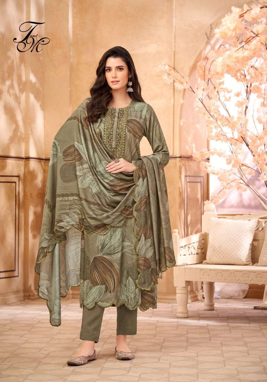 RADHYA SERIES 7500 BY T&M DESIGNER DIGITAL PRINTED AND HAND WORK STAPLE TWILL SUITS ARE AVAILABLE AT WHOLESALE PRICE