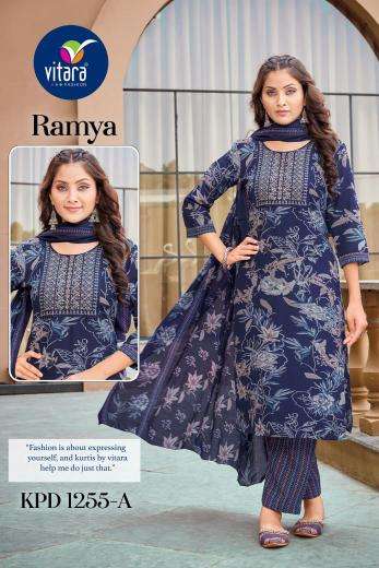 RAMYA SERIES 1255 BY VITARA DESIGNER PRINTED FANCY TOP WITH BOTTOM AND DUPATTA ARE AVAILABLE AT WHOLESALE PRICE