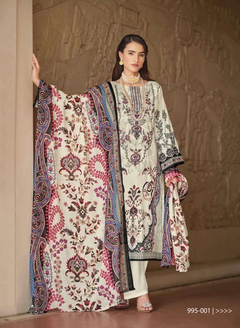 RIWAYAT VOL-6 SERIES 995 BY BELLIZA DESIGNER DIGITAL PRINTED AND WORK VISCOSE RAYON SUITS ARE AVAILABLE AT WHOLESALE PRICE