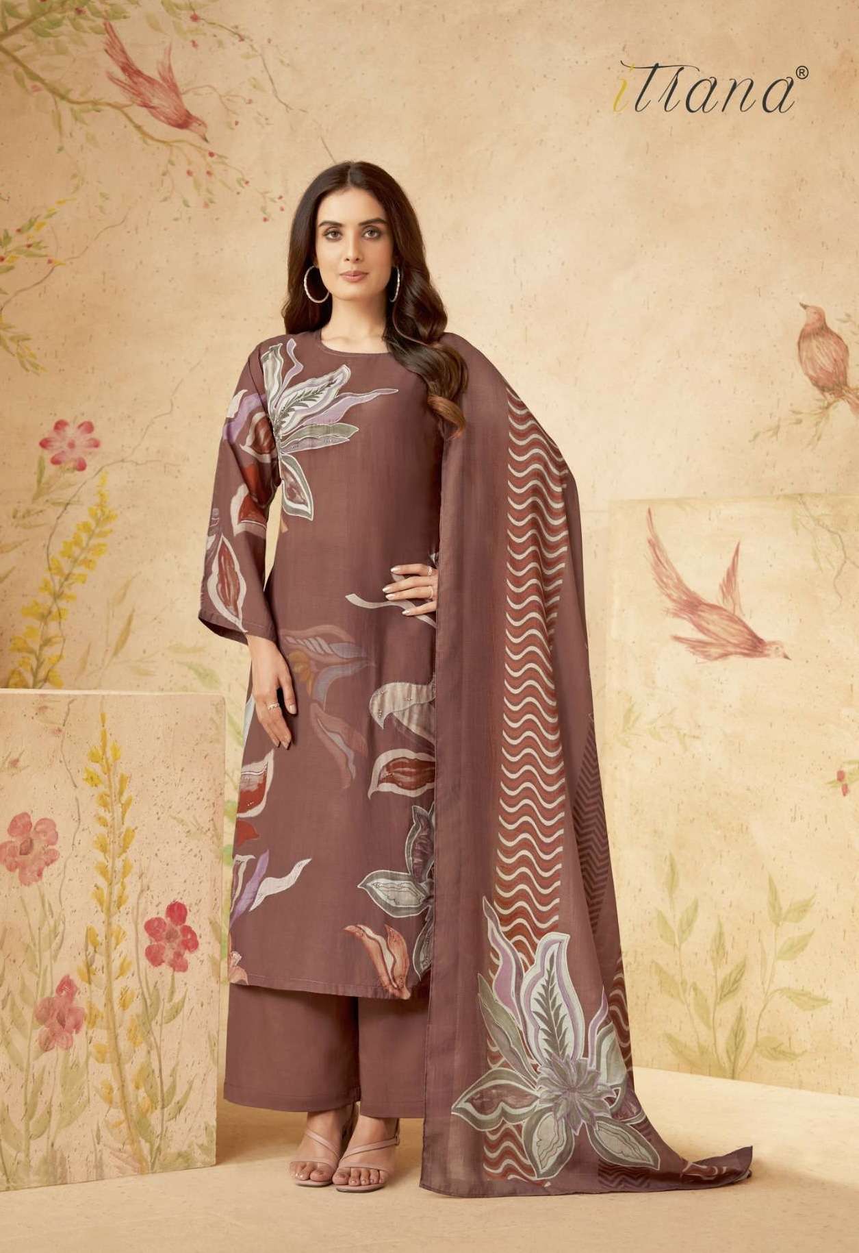 AMIRA SERIES 1300 BY ITRANA DESIGNER PRINTED AND WORK MUSLIN SILK SUITS ARE AVAILABLE AT WHOLESALE PRICE