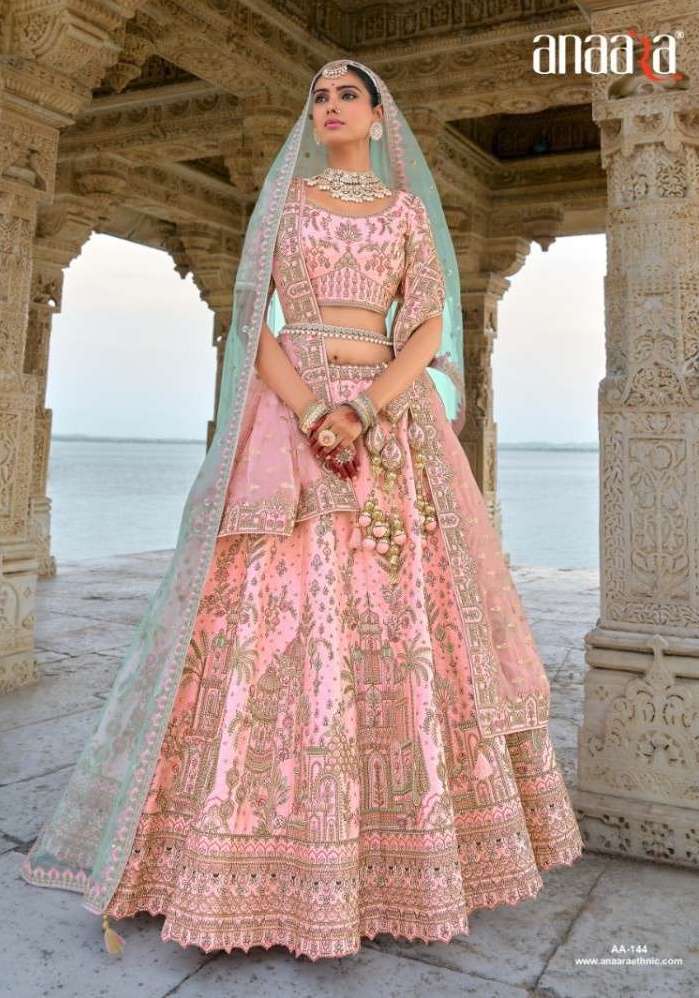 ANAARA BRIDAL WEAR LEHENGA BY TATHASTU DESIGNER HEAVY WORK BRIDAL WEAR SILK LEHENGAS ARE AVAILABLE AT WHOLESALE PRICE