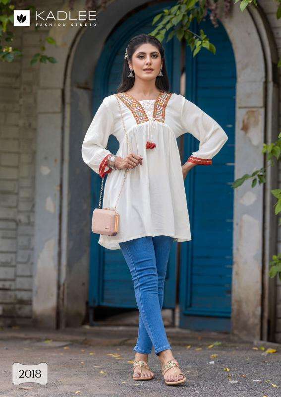 CENTURI VOL-3 SERIES 2013 TO 2018 BY KADLEE DESIGNER WITH WORK RAYON WRINKLE SHORT KURTIS ARE AVAILABLE AT WHOLESALE PRICE