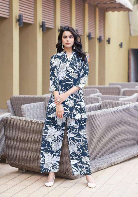 FASHION BEATS VOL-8 SERIES 8001 TO 8006 BY TIPS & TOPS DESIGNER PRINTED RAYON CO ORD SETS ARE AVAILABLE AT WHOLESALE PRICE