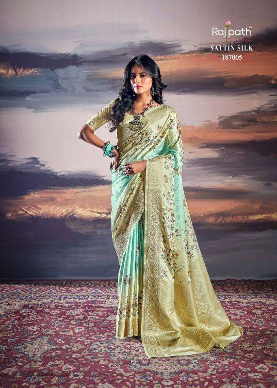 PRATISHTHA SERIES 187001 TO 187006 SAREE BY RAJPATH DESIGNER WORK SATIN SILK SAREES ARE AVAILABLE AT WHOLESALE PRICE