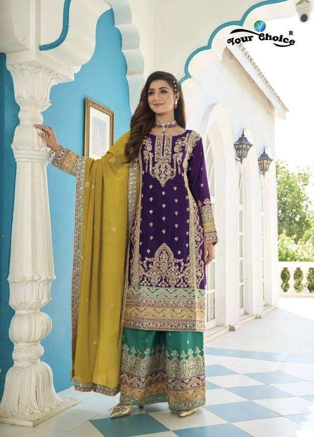 APSARA SERIES 1001 TO 1003 BY YOUR CHOICE DESIGNER HEAVY WORK BRIDAL WEAE READYMADE CHINON SUITS ARE AVAILABLE AT WHOLESALE PRICE