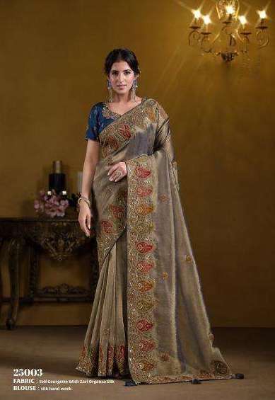 RAJASVI SERIES 25000 SAREE BY MOHMANTHAN DESIGNER HEAVY WORK GEORGETTE BRIDAL WEAR SAREES ARE AVAILABLE AT WHOLESALE PRICE