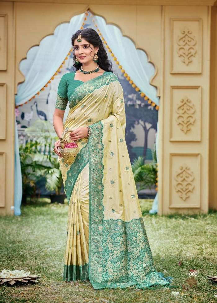 SWARA SILK SERIES 1001 TO 1006 SAREE BY BUNAWAT DESIGNER SILK SAREES ARE AVAILABLE AT WHOLESALE PRICE