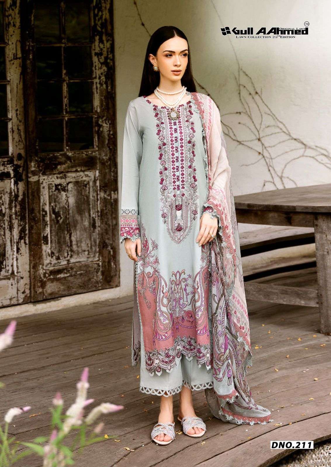 LAWN COLLECTION VOL-25 SERIES 209 TO 214 BY GULL AAHMED DESIGNER PRINTED LAWN PAKISTANI STYLE SUITS ARE AVAILABLE AT WHOLESALE PRICE