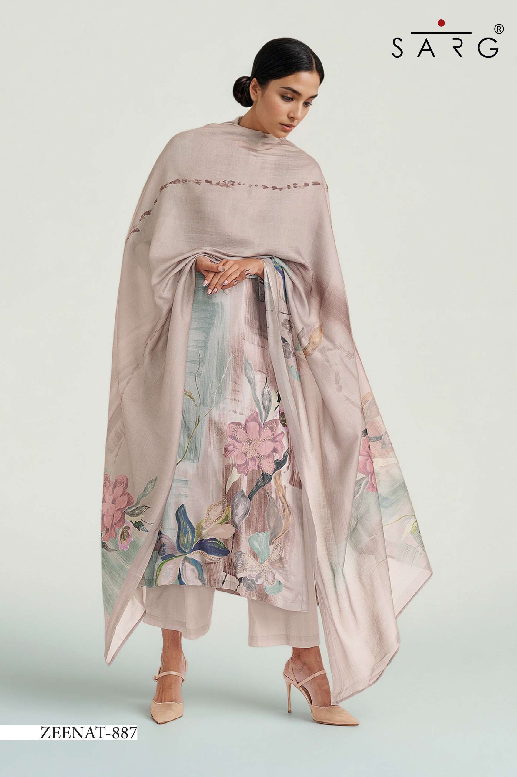 ZEENAT SERIES 800 BY SARG DESIGNER DIGITAL PRINTED AND HAND WORK LAWN COTTON SUITS ARE AVAILABLE AT WHOLESALE PRICE