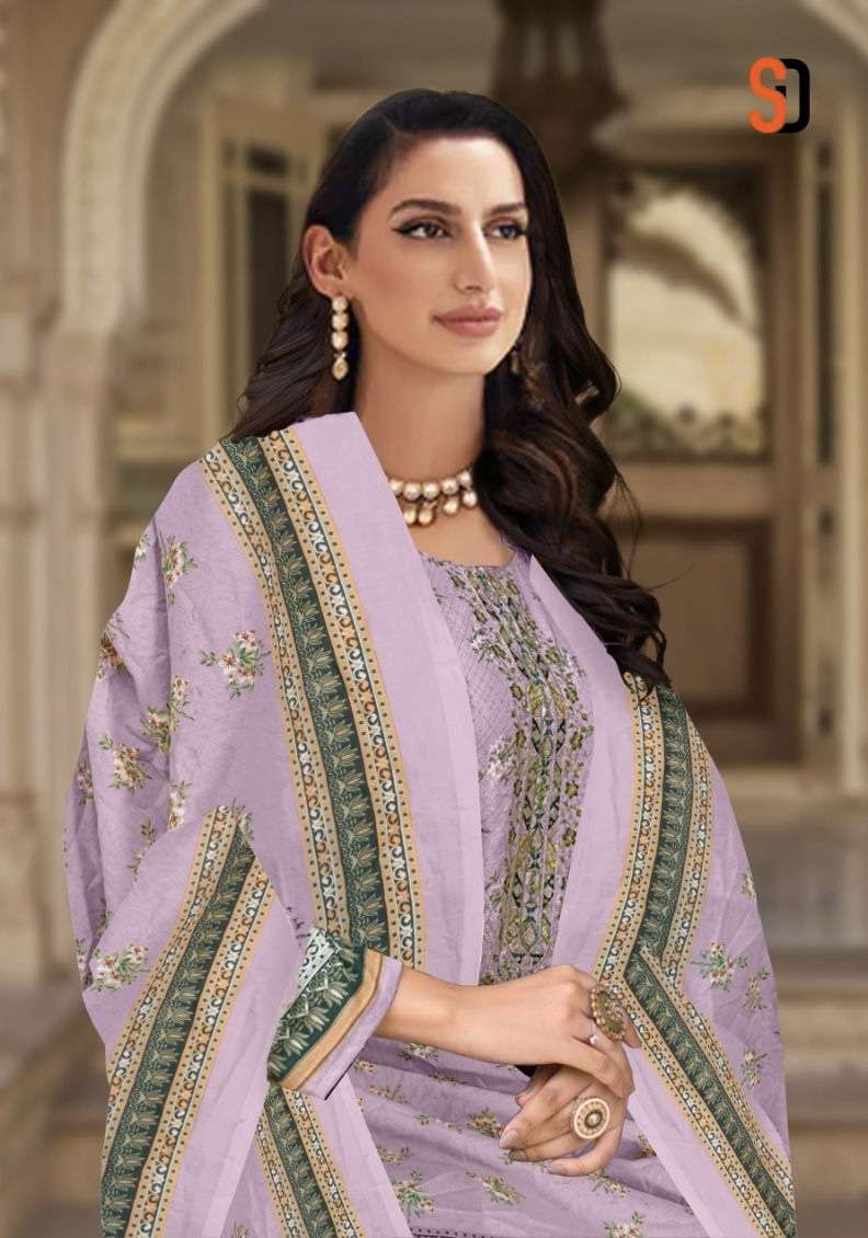 BIN SAEED COLOR COLLECTION SERIES 1001 BY SHRADDHA DESIGNER PRINTED AND EMBROIDERY WORK COTTON PAKISTANI STYLE SUITS ARE AVAILABLE AT WHOLESALE PRICE