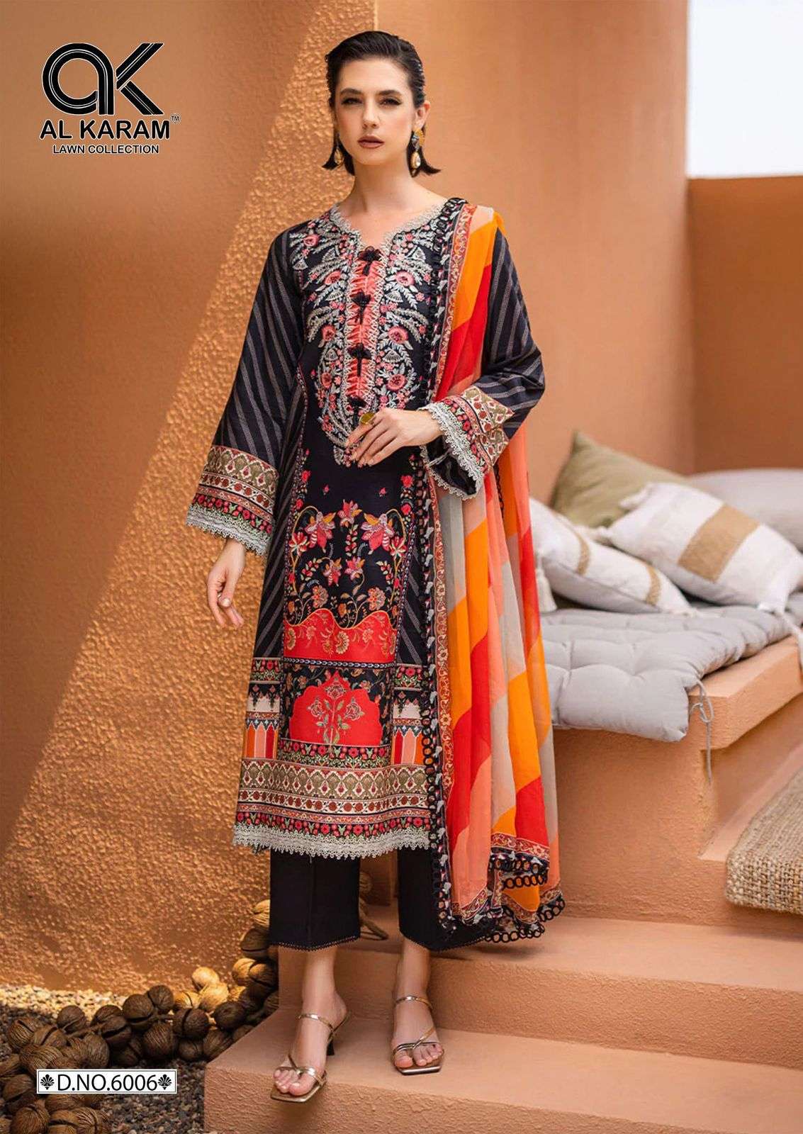FLORENCE VOL-6 SERIES 6001 TO 6006 BY AL KARAM DESIGNER PRINTED CAMBRIC PAKISTANI STYLE SUITS ARE AVAILABLE AT WHOLESALE PRICE
